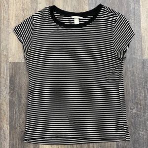 H&M black and white stripped top